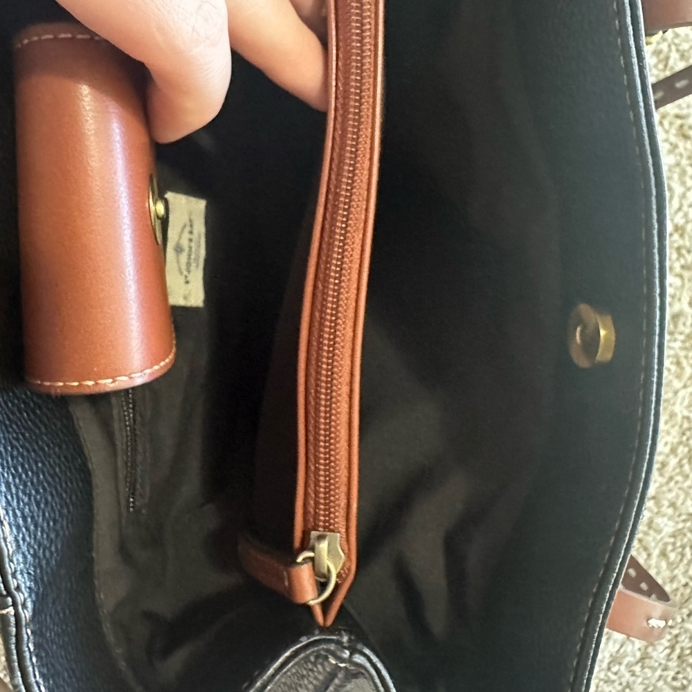 St. John's Bay Black Shoulder Bag with Tan Accents - Picture 13 of 16